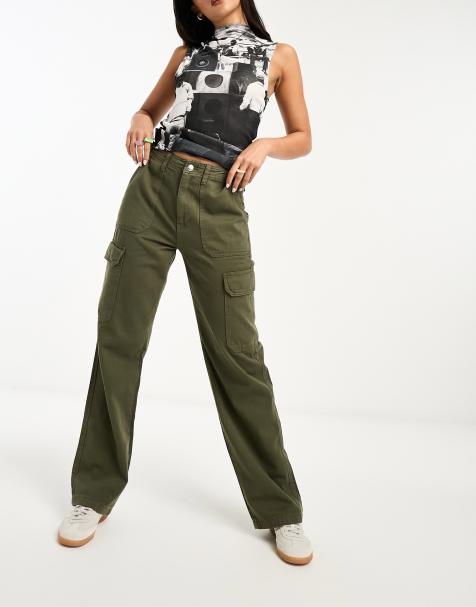 Buy Superdry Cream Low Rise Wide Leg Cargo Trousers from Next USA