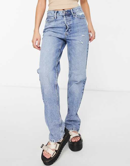 straight distressed jeans