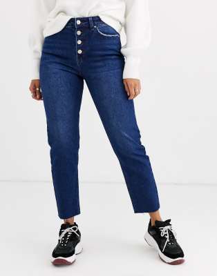 straight leg dark denim jeans