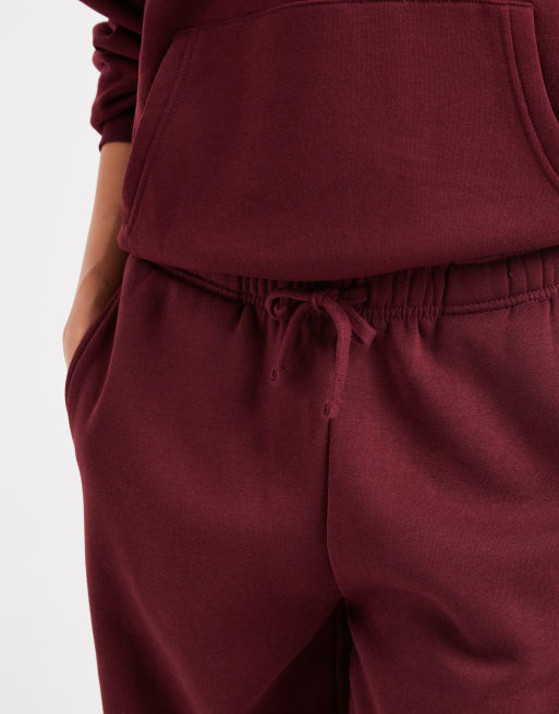 ONLY straight leg jersey sweatpants in burgundy - part of a set