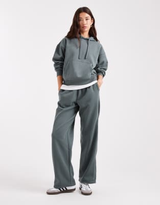 Only Straight Leg Jersey Sweatpants In Green