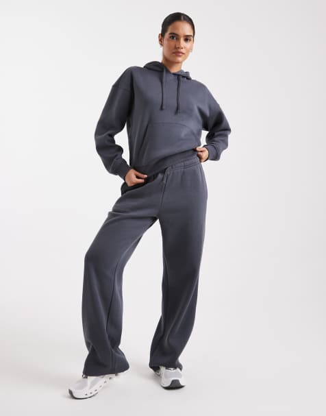 ONLY straight leg jersey sweatpants in ombre blue - part of a set - view 1