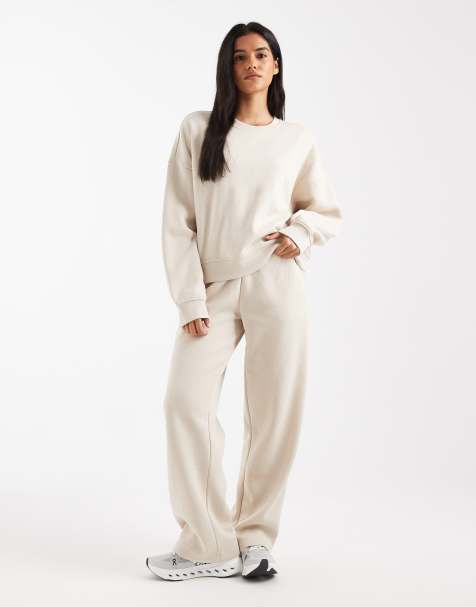 ONLY straight leg jersey trackies in stone (part of a set) - view 1