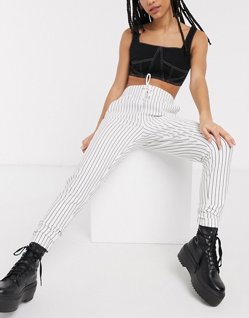 Only straight leg trouser in stripe print