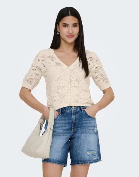 ONLY – Strickjacke in Ecru - view 1