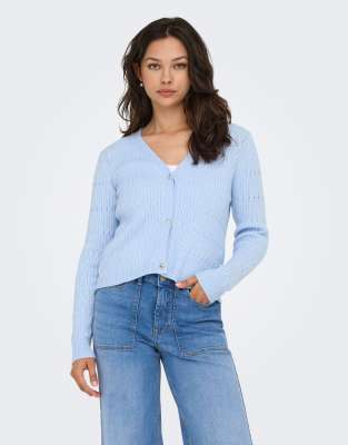 ONLY - Strickjacke in Kentucky Blue-Blau