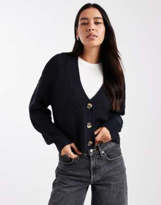 ONLY - Strickjacke in Korallen-Marineblau