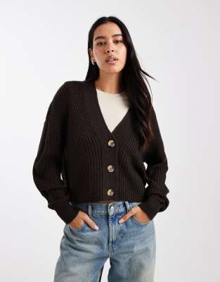 ONLY - Strickjacke in Schokobraun-Brown