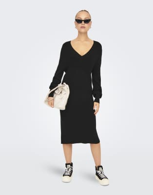 ONLY - Strickkleid in Schwarz