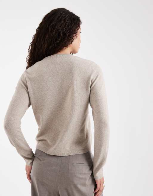 ONLY – Strickoberteil in Beige mit Rundhalsausschnitt, 4 von 4