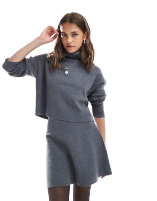 ONLY - Strickpullover in Grau mit Rollkragen, Kombiteil