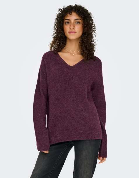 ONLY Strickpullover in Mauve-Weinrot - view 1