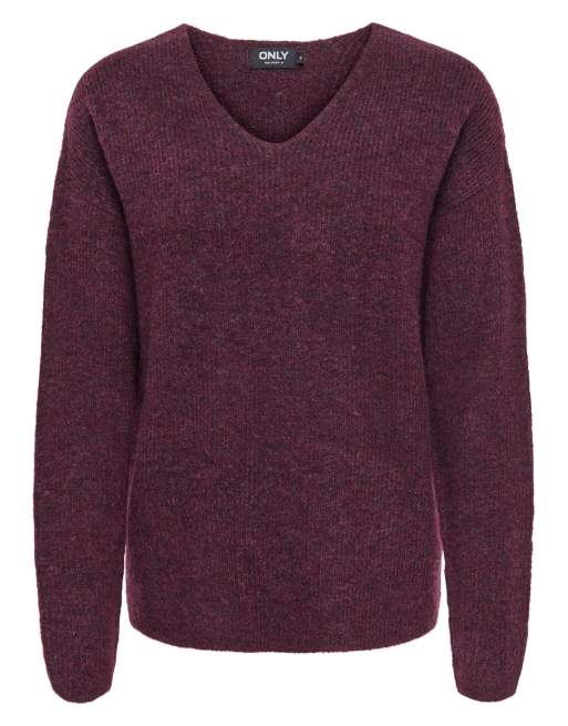 ONLY Strickpullover in Mauve-Weinrot, 6 von 7