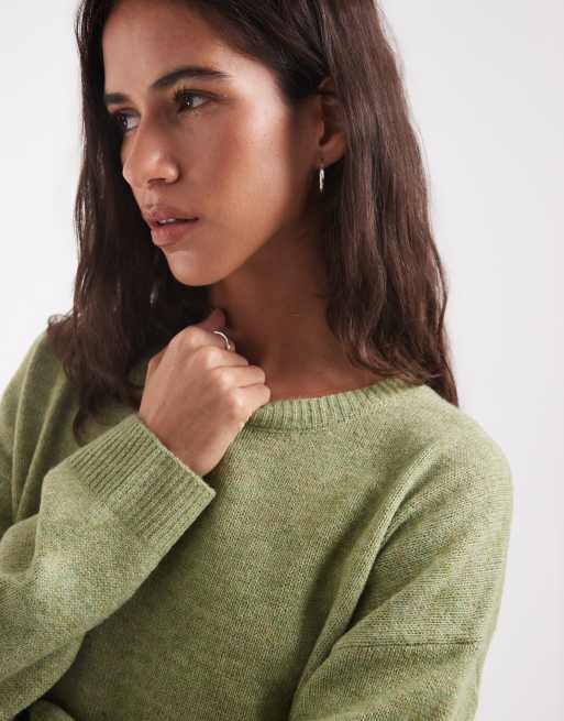 ONLY Strickpullover mit Rundhalsausschnitt in Grün, 2 von 4