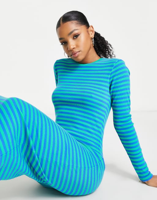 midi turquoise dress women Print Midi Dress Blue