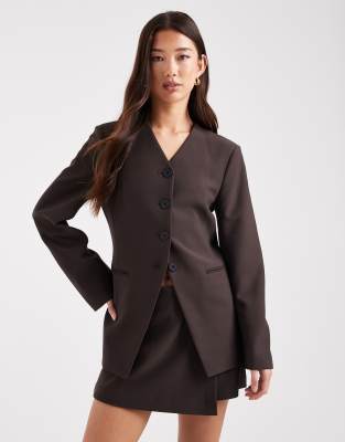ONLY - Strukturierter Blazer in Braun, Kombiteil-Brown