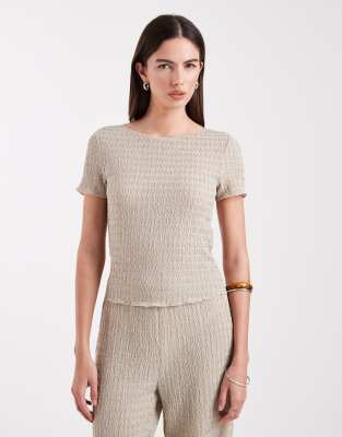 ONLY - Strukturiertes Oberteil in Steinbeige, Kombiteil-Neutral