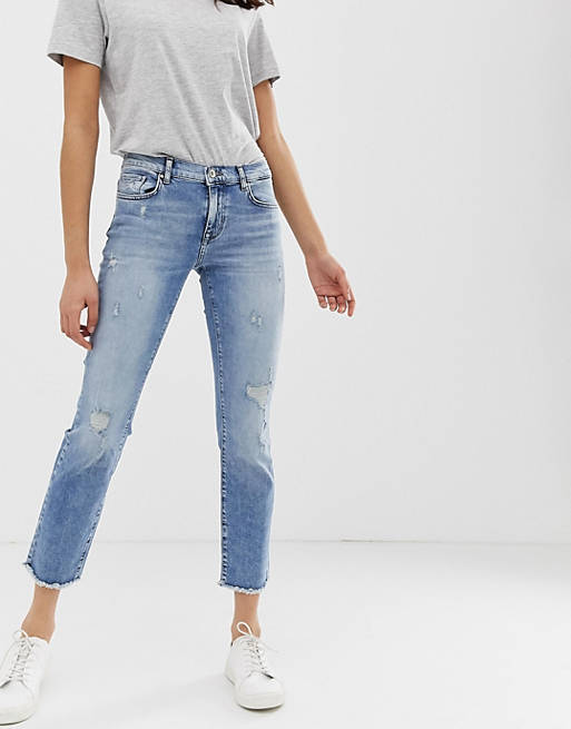 Only Sui cropped rip skinny jeans