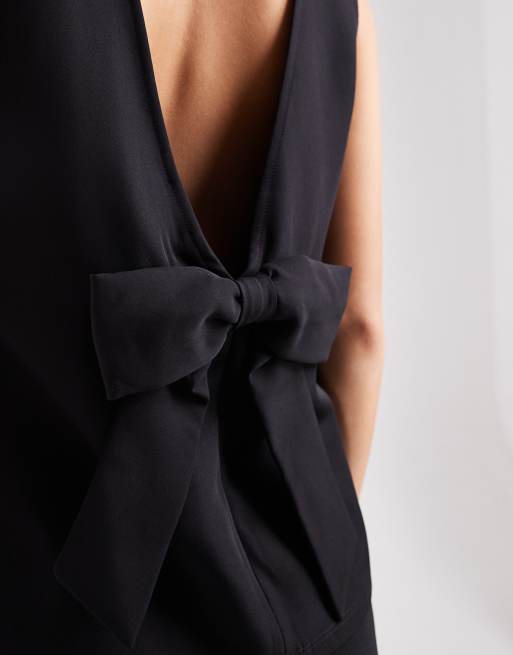 ONLY – Svart topp med öppen rygg och rosett, 4 av 4