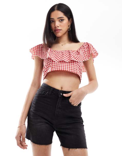 ONLY – Svarta jeansshorts med hög midja - view 1