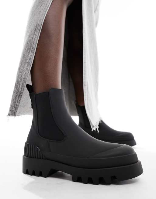 ONLY – Svarta, vattentäta boots med grova platåsulor , 3 av 4