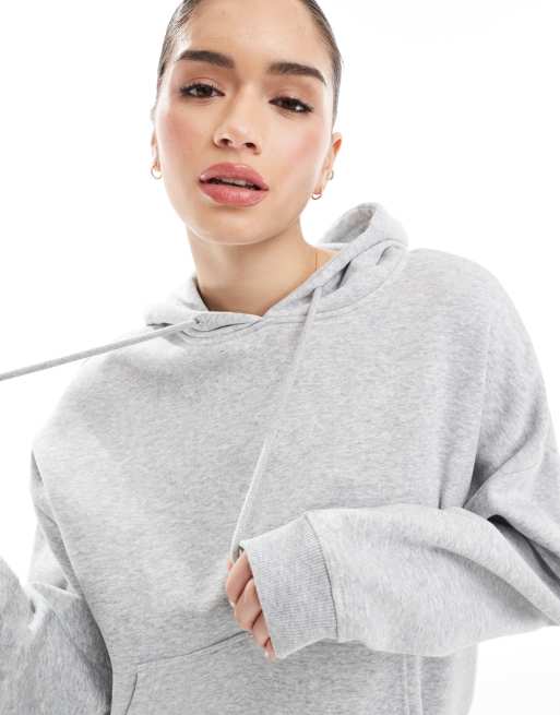 ONLY - Sweat à capuche d'ensemble en molleton - Gris clair chiné, 3 de 4