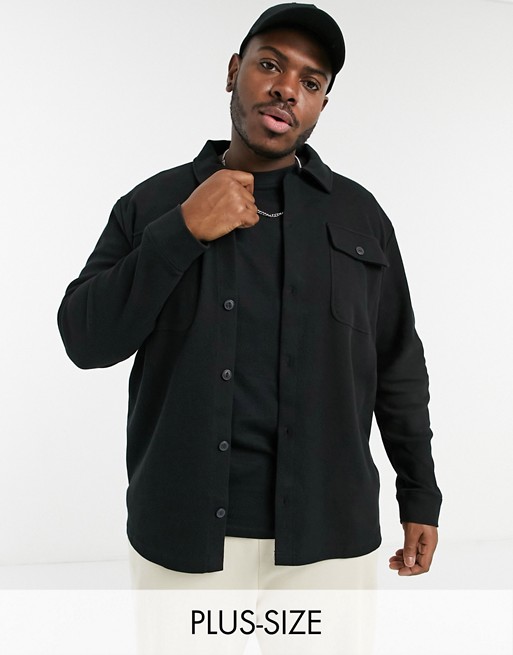 Only & sweat overshirt in black