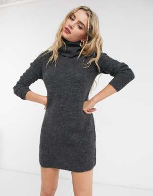 dark gray sweater dress