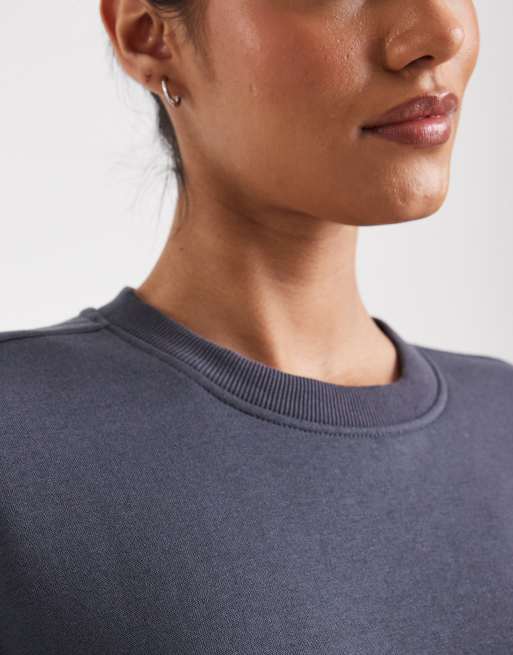 ONLY – Sweatshirt in Blau mit Farbverlauf, überschnittenen Schultern und Rundhalsausschnitt, Kombiteil, 3 von 4