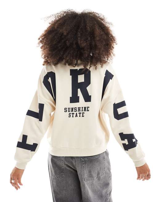 ONLY - Sweatshirt met Sunshine State-print op de achterkant in lichtbeige, 3 van 4