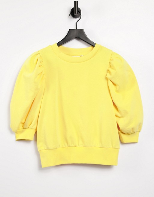 Only sweatshirt with volume sleeve in yellow