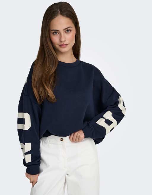 ONLY sweatshirts i midnattsblå, 4 av 7