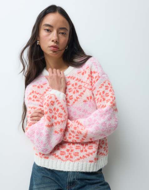 Only sweter ze wzorem Fair Isle w kolorze kremowym - view 1
