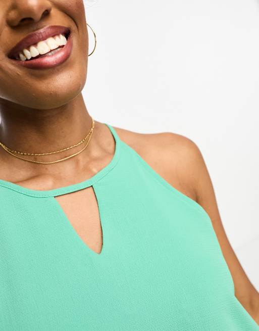 Only swing mini dress with keyhole detail in marine green | ASOS
