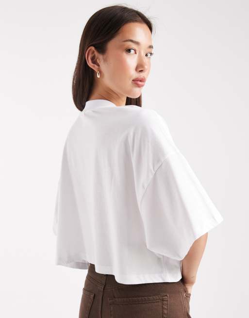 ONLY - T-shirt crop top avec imprimé timbre avec piment - Blanc, 2 de 4
