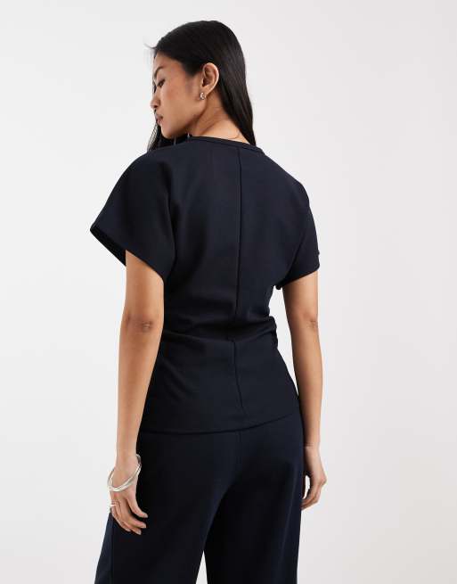Only - T-shirt d'ensemble à taille cintrée - Bleu marine, 4 de 4