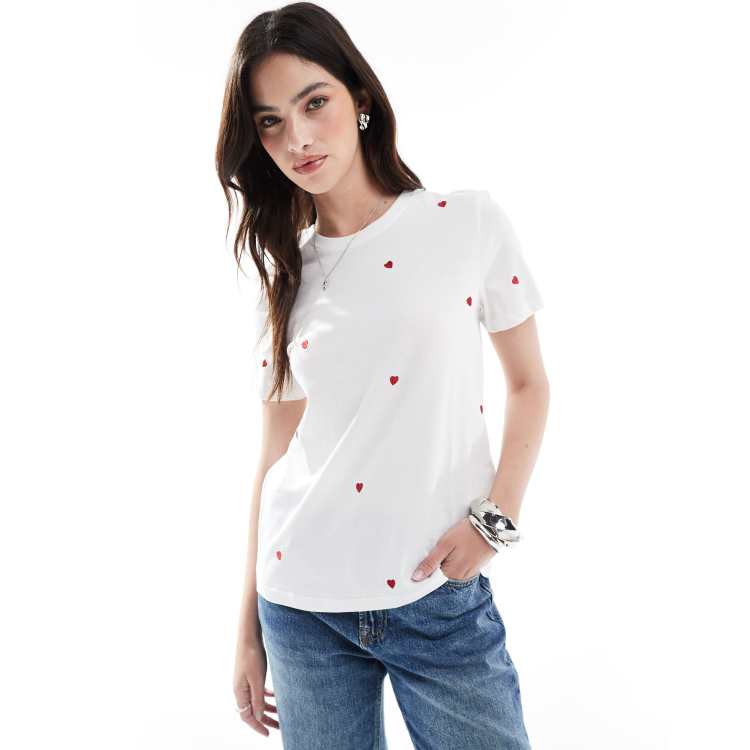 BAIMORE Maglietta Donna Crop Top Con Cuore Ritagliato – Girocollo, Manica Corta, Slim Fit, Tinta Unita