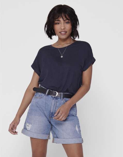 ONLY - T-shirt in marineblauw - view 1