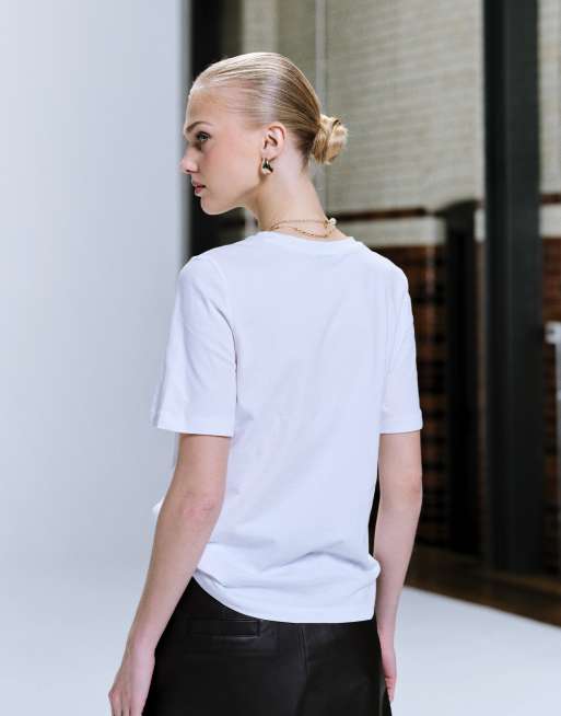 Only – T-Shirt mit Rundhalsausschnitt in Weiß , 4 von 4