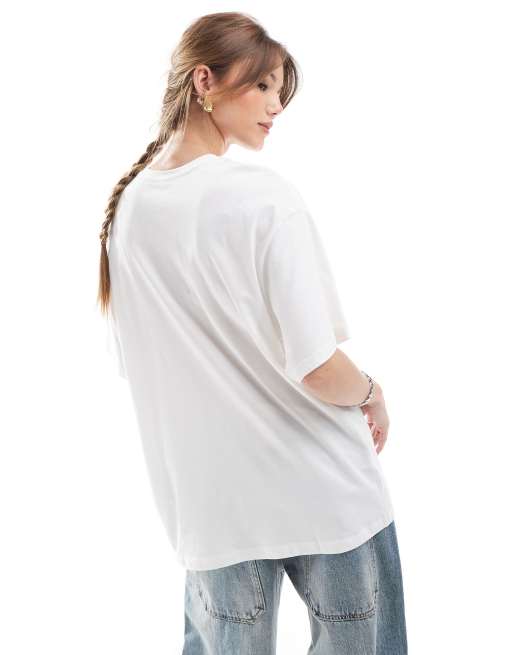 ONLY - T-shirt oversize bianca con stampa "Christmas" vintage, 4 di 4