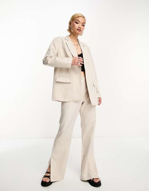 Ensemble blazer beige hot sale