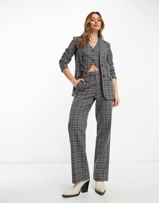 Only tailored blazer in gray plaid - part of set, 4 of 4
