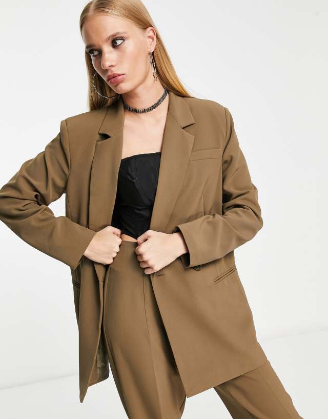 Only tailored blazer in mocha brown - part of a set