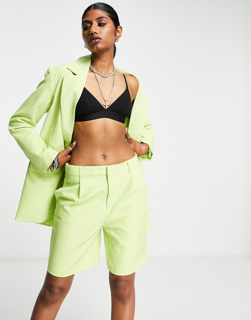 Only tailored city shorts co-ord in lime-Green