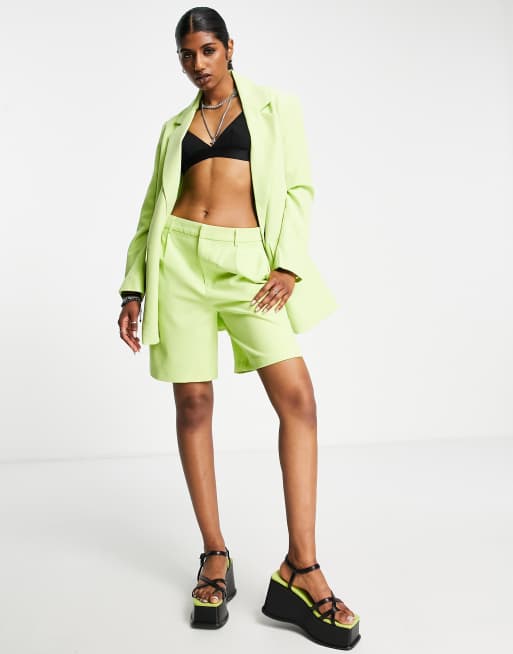 Only tailored city shorts co-ord in lime