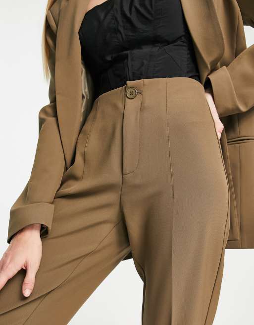 ZARA NEW WOMAN CAMEL FRONT SEAM STRAIGHT LEG TROUSERS PANTS SIZE L REF.  2761/242