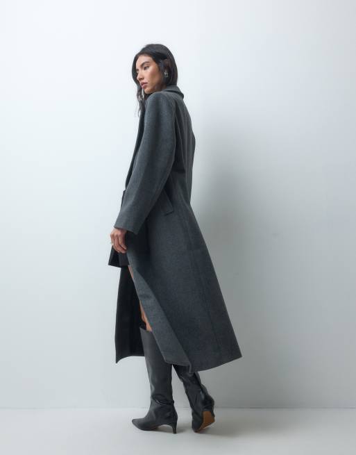 ONLY tailored maxi coat in dark gray, 3 of 4