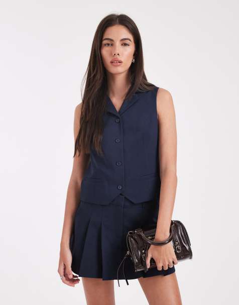 ONLY tailored waistcoat co-ord in navy - view 1