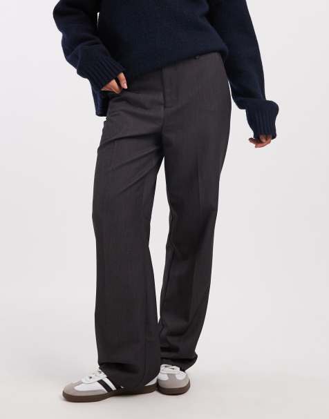 ONLY tailored wide leg pants in dark gray - view 1
