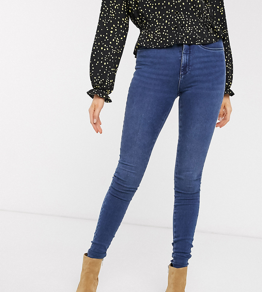 Only Tall – Blå skinny jeans med hög midja